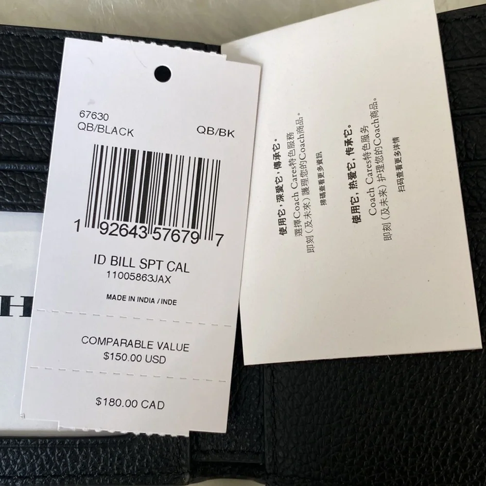 Coach Men’s Wallet in Pebbled Leather